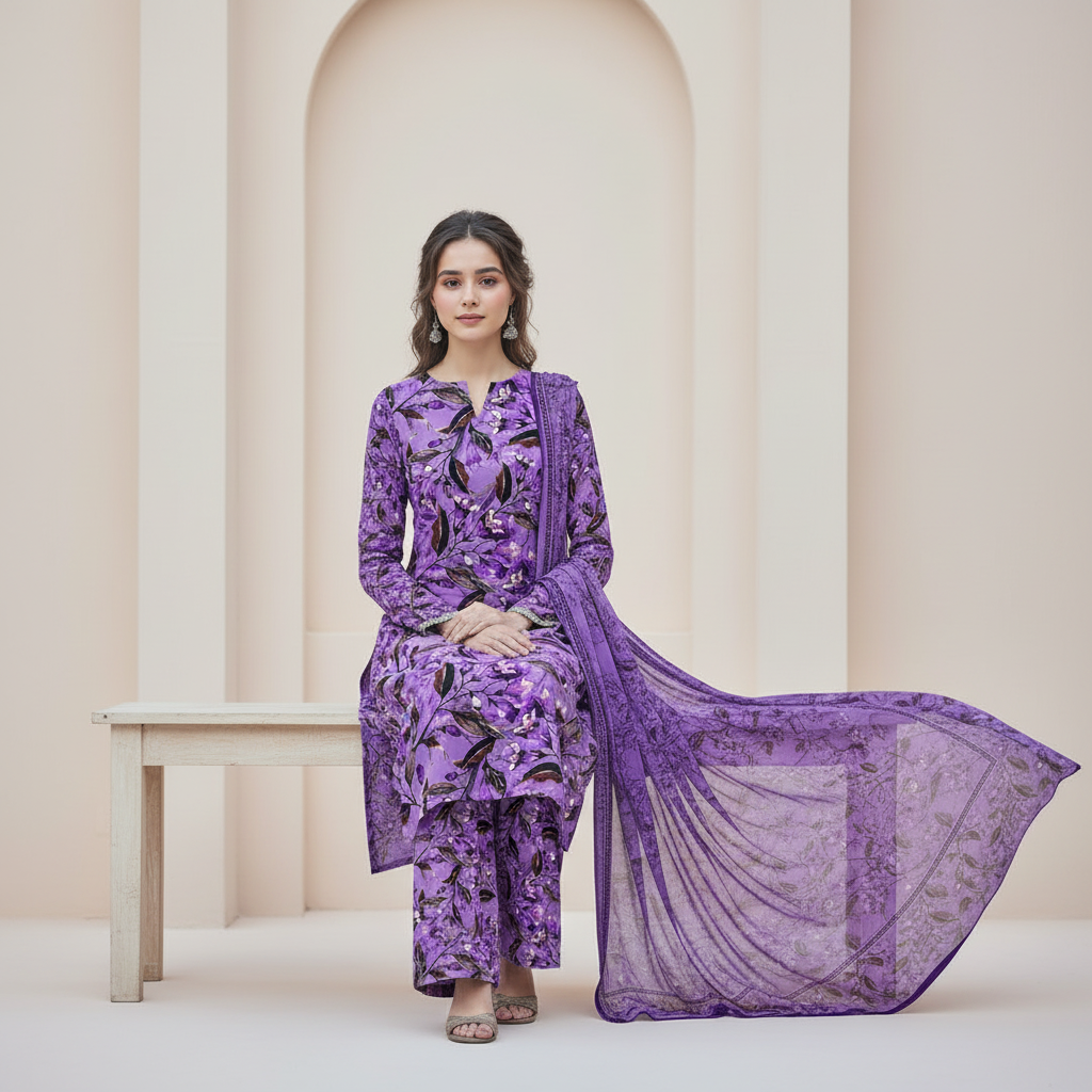 3 Piece Lawn Suit (Unstitched)