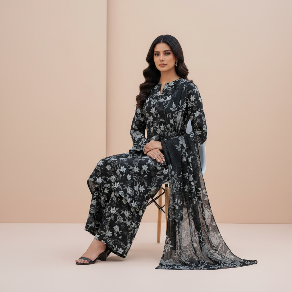 3 Piece Lawn Suit (Unstitched)