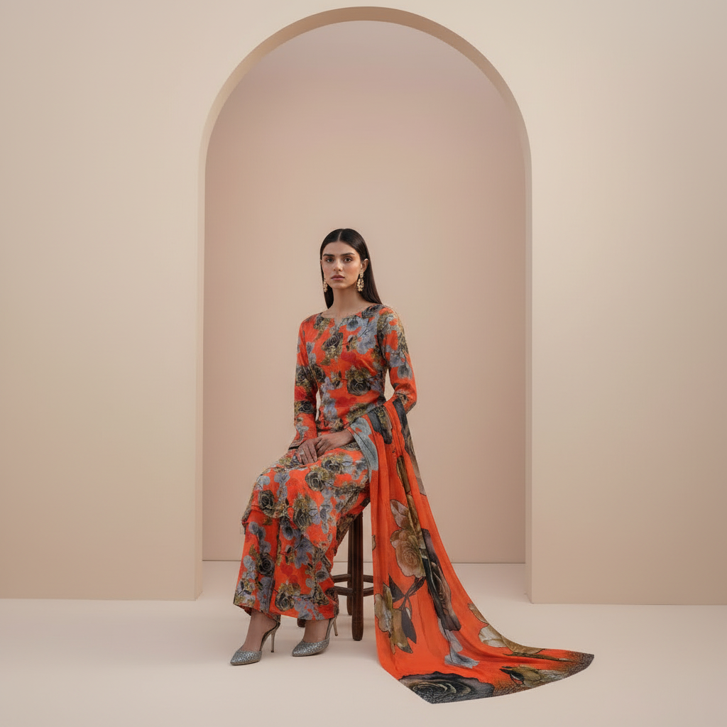 3 Piece Lawn Suit (Unstitched)