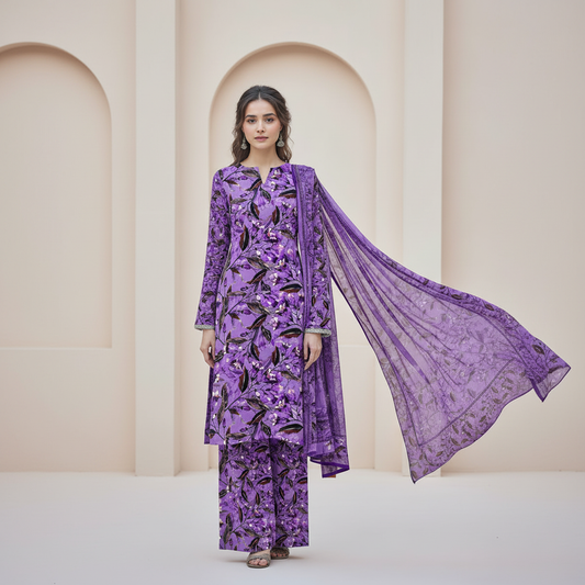 3 Piece Lawn Suit (Unstitched)