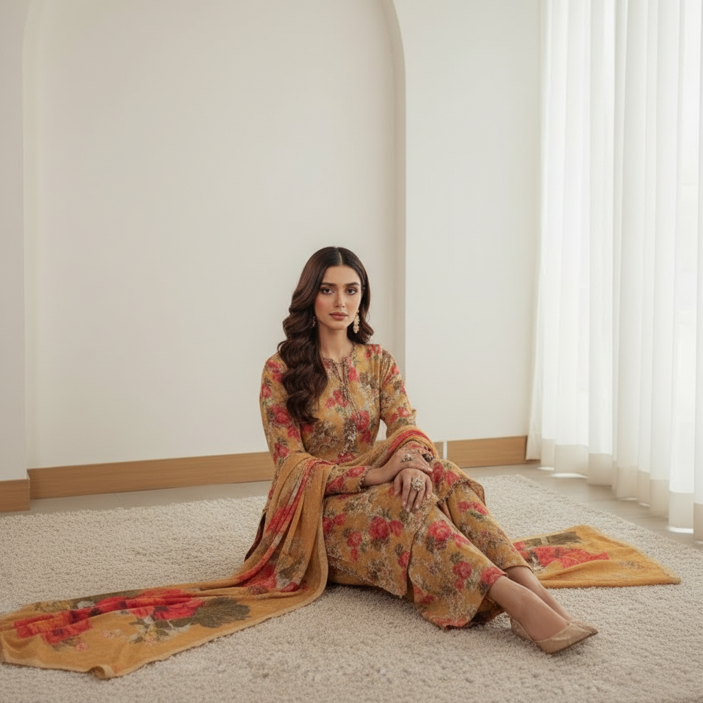 3 Piece Lawn Suit (Unstitched)